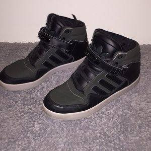 olive green high top adidas